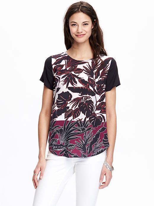 View large product image 1 of 2. Women's Tropical-Print Tops