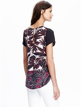 View large product image 2 of 2. Women's Tropical-Print Tops