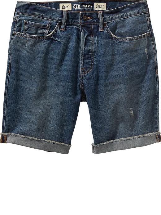 View large product image 1 of 1. Men's Cuffed Denim Shorts (7 1/2")