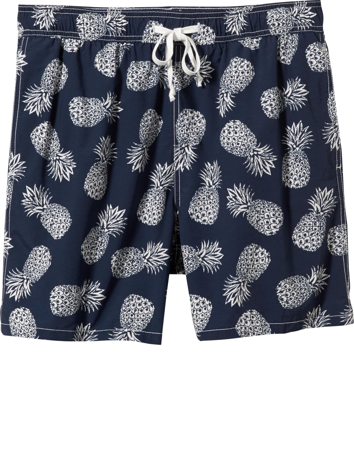View large product image 1 of 1. Men's Patterned Swim Trunks (6")