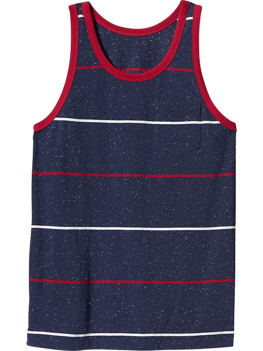 View large product image 1 of 1. Men's Striped Pocket Tanks