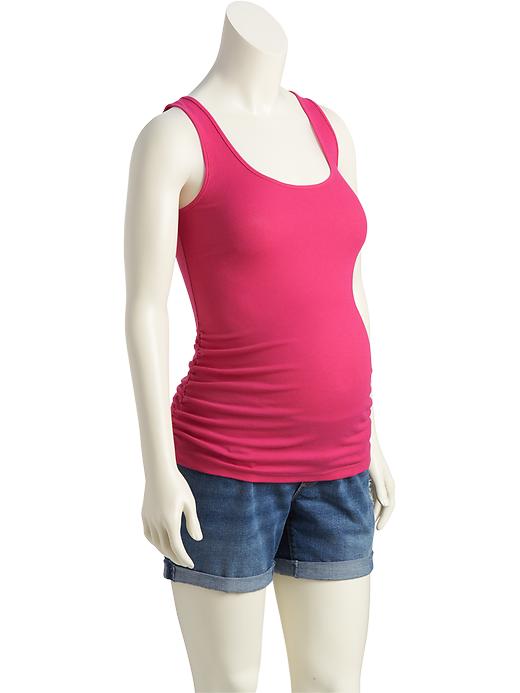 View large product image 1 of 1. Maternity Rib-Knit Jersey Tanks