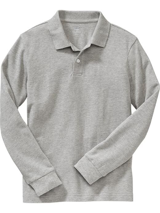 View large product image 1 of 1. Boys Uniform Long-Sleeve Pique Polos