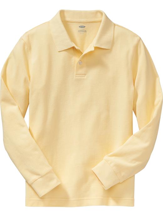 View large product image 1 of 1. Boys Uniform Long-Sleeve Pique Polos