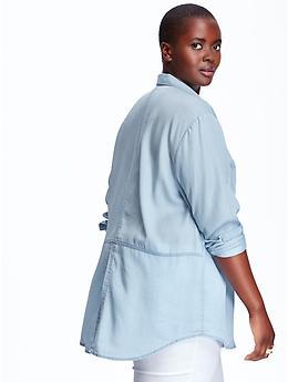 View large product image 2 of 2. Women's Plus Chambray Shirts