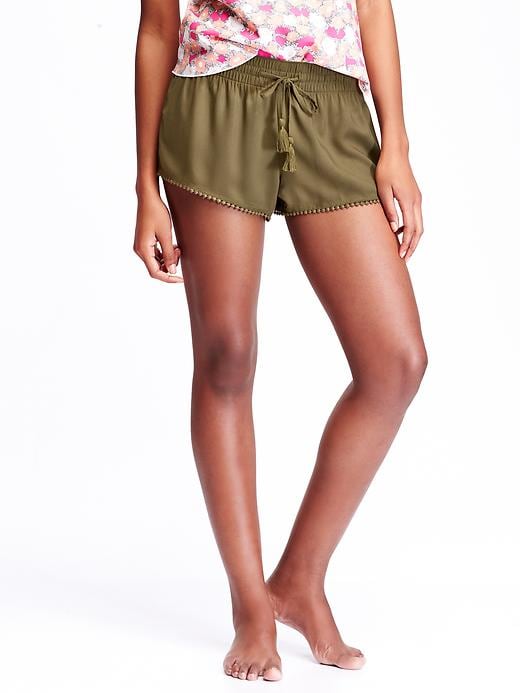 View large product image 1 of 1. Women's Crochet-Trim Lounge Shorts
