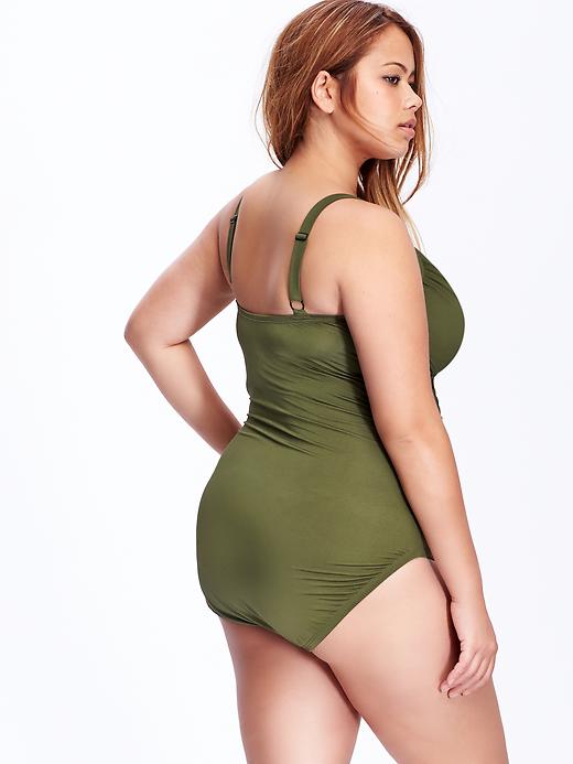 View large product image 2 of 2. Women's Plus Cross-Front Control Max Swimsuits