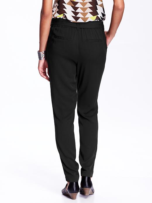 View large product image 2 of 2. Women's High-Rise Belted Soft Pants