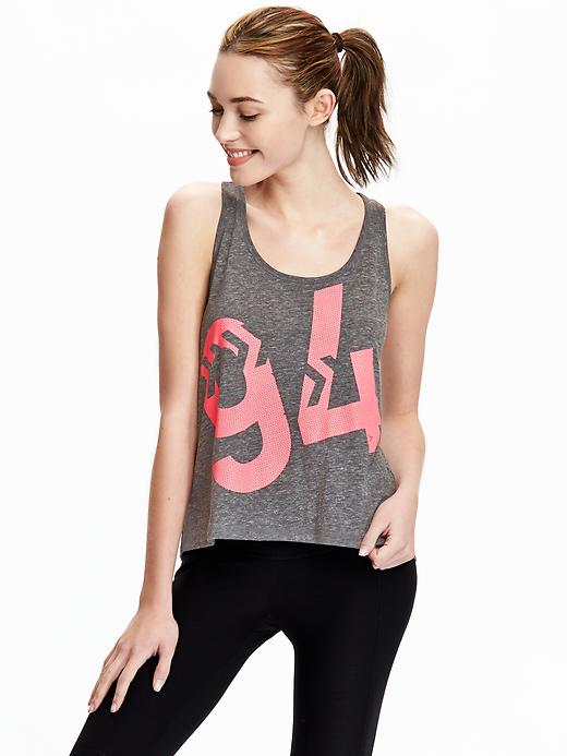 View large product image 1 of 1. Women's Go-Dry Cool Graphic Cropped Tanks