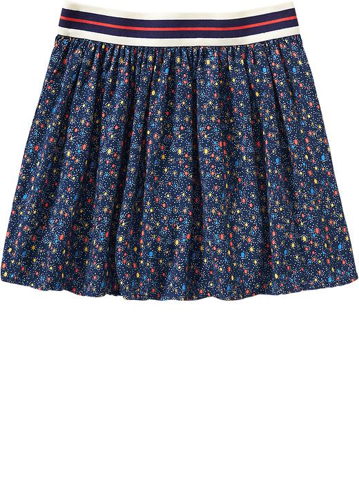 View large product image 1 of 1. Girls Striped-Waist Patterned Skirts
