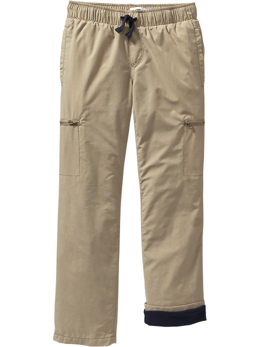 View large product image 1 of 3. Boys Jersey-Lined Cargo Pants