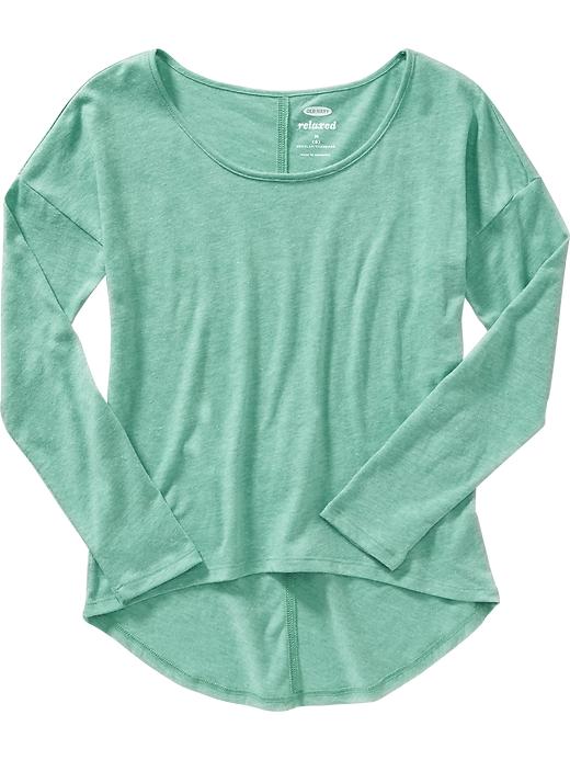 View large product image 1 of 1. Relaxed-Fit Hi-Lo Tees for Girls