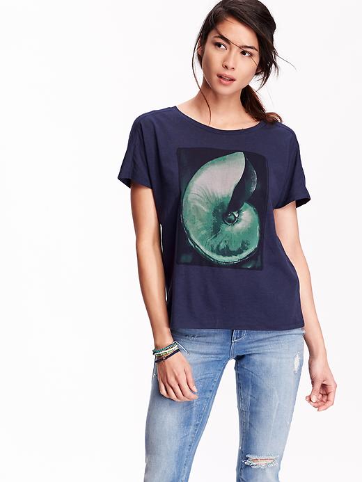 View large product image 1 of 1. Dolman-Sleeve Graphic Tee