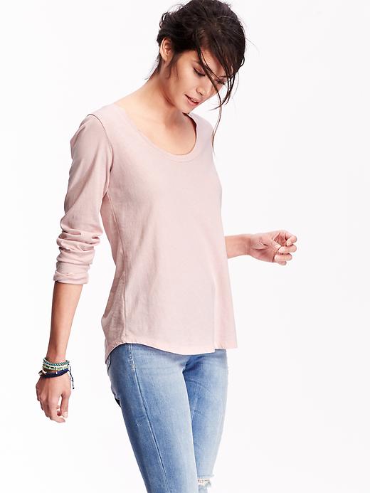 View large product image 1 of 1. Relaxed Scoop-Neck Tee
