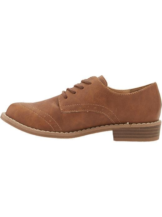 View large product image 2 of 5. Girls Faux-Leather Oxfords