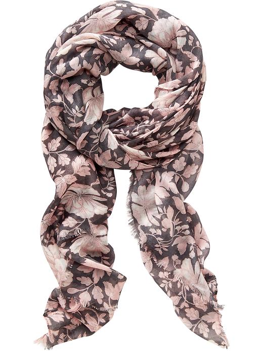 View large product image 1 of 1. Oversized Floral-Patterned Scarf