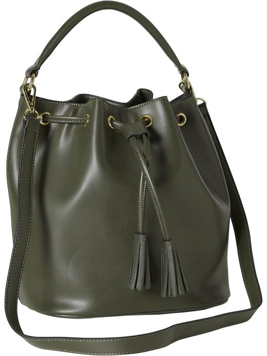 View large product image 1 of 1. Women's Faux-Leather Bucket Bag