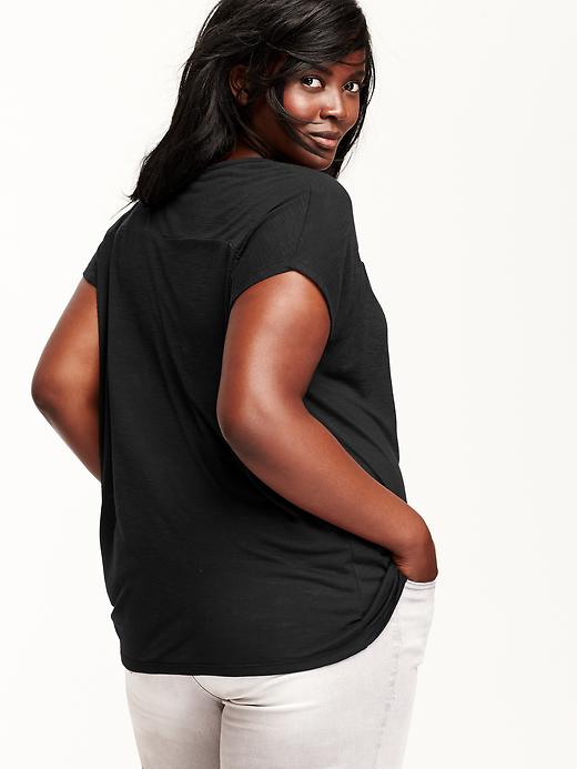 View large product image 2 of 2. Relaxed Mesh-Seam Plus-Size Top