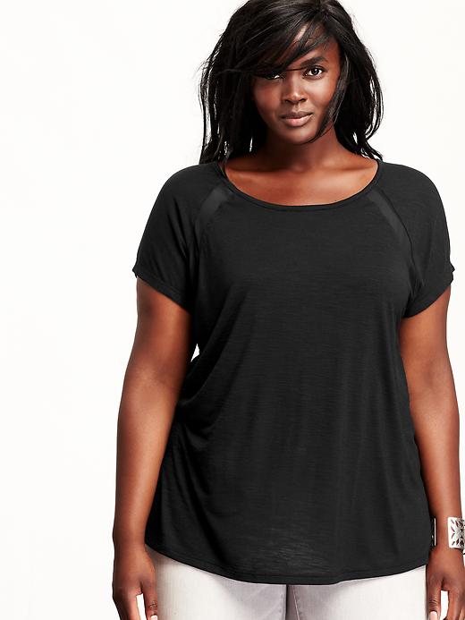 View large product image 1 of 2. Relaxed Mesh-Seam Plus-Size Top