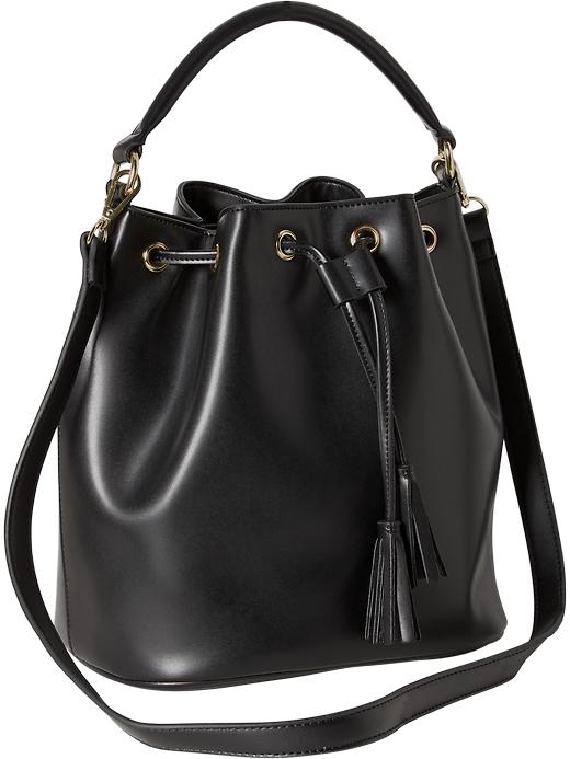 View large product image 1 of 2. Women's Faux-Leather Bucket Bag