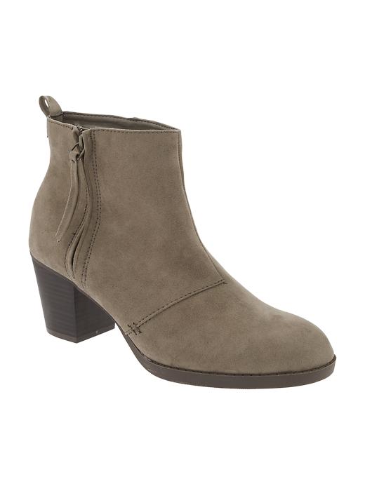 View large product image 1 of 1. Faux-Suede Zip Ankle Boots