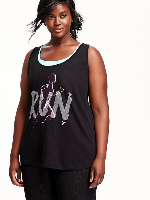 View large product image 1 of 1. Go-Dry Plus-Size Graphic Tank