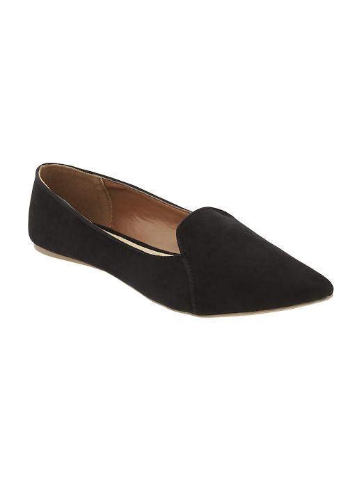 Image number 1 showing, Faux-Suede Smoking Flats