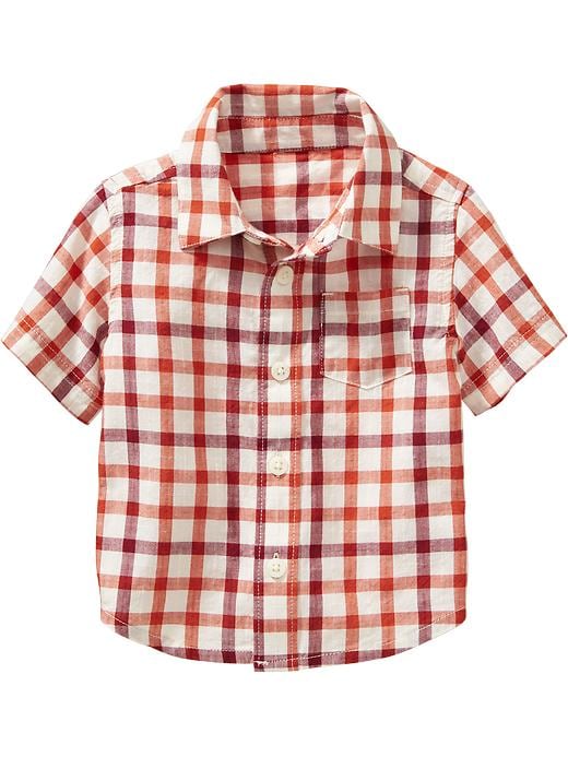 View large product image 1 of 1. Plaid Short-Sleeve Shirt for Baby