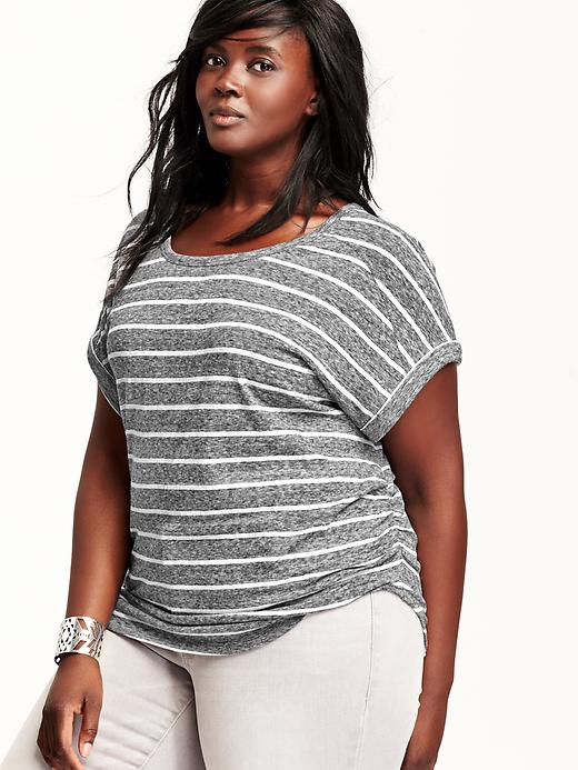 View large product image 1 of 2. Relaxed Dolman-Sleeve Ruched Plus-Size Top