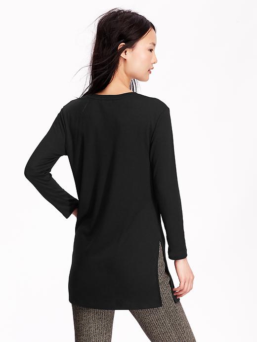 View large product image 2 of 2. Rib-Knit Tunic Tee