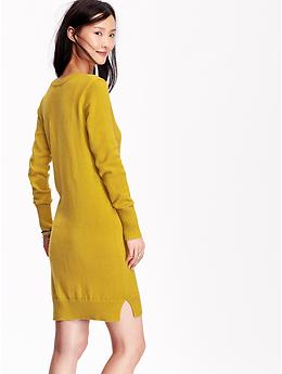 View large product image 2 of 2. V-Neck Sweater Dress
