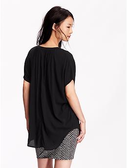 View large product image 2 of 2. Split-Neck Cocoon Blouse