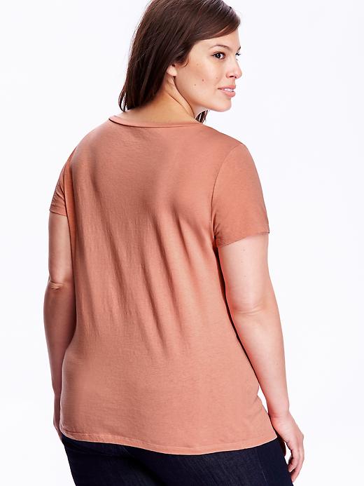 View large product image 2 of 2. Relaxed Plus-Size V-Neck Tee