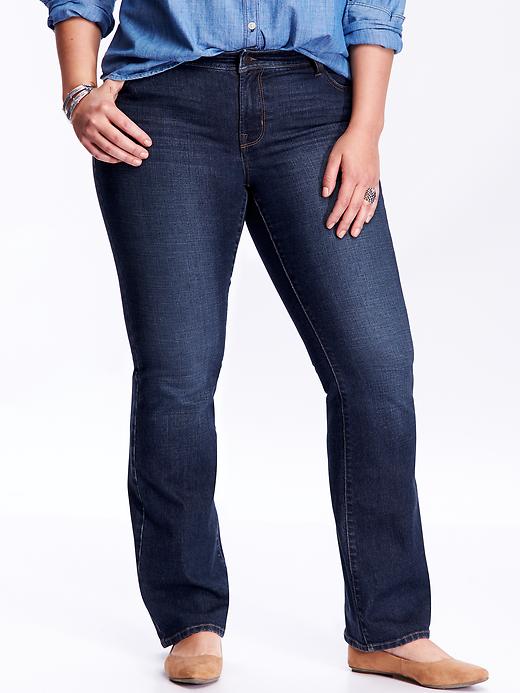 View large product image 1 of 2. Universal Mid-Rise Plus-Size Boot-Cut Jeans