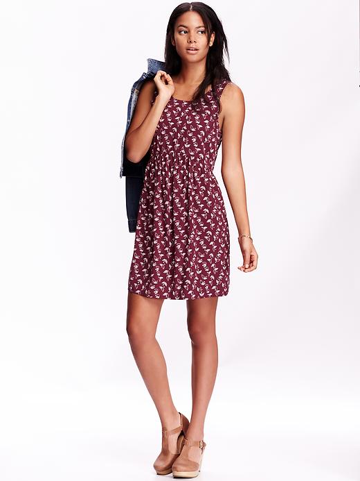 View large product image 1 of 1. Women's Patterned Sleeveless Dresses