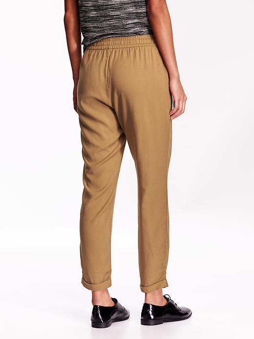 View large product image 2 of 2. Mid-Rise Pleated Soft Pants