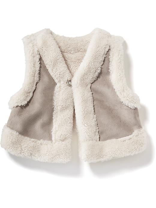 View large product image 1 of 2. Reversible Cozy Sherpa Vest