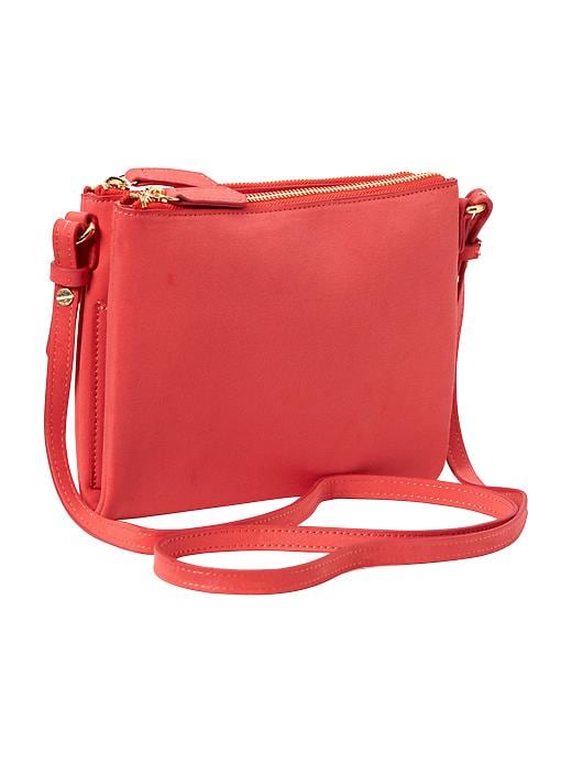 View large product image 1 of 1. Sueded Dual-Zip Crossbody Bag for Women