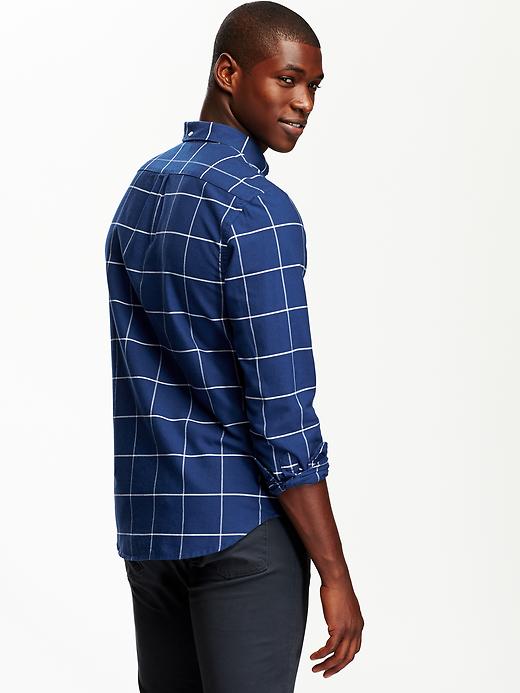 View large product image 2 of 3. Slim-Fit Oxford Plaid Shirt