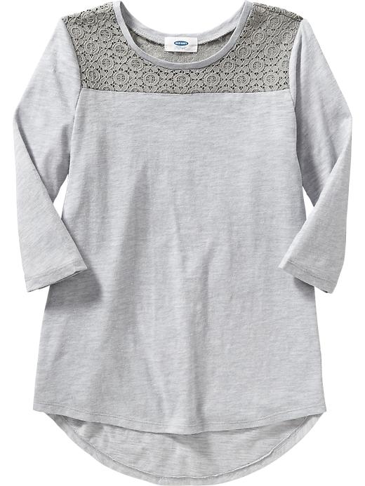 View large product image 1 of 1. Girls Lace-Inset Tunic