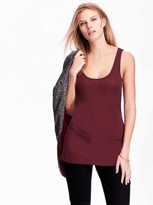 View large product image 1 of 1. Scoop-Neck Tunic Tank