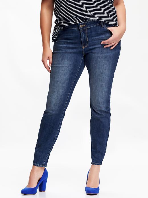 View large product image 1 of 2. Women's Plus Mid-Rise Rockstar Jeans