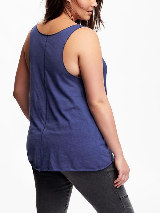 View large product image 2 of 2. Relaxed Raw-Edge Plus-Size Tank