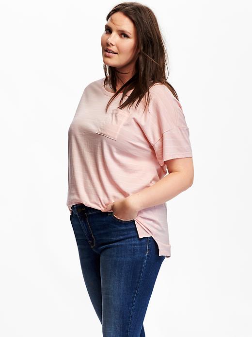 View large product image 1 of 1. Boyfriend Plus-Size Pocket Tee