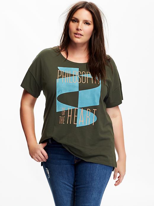 View large product image 1 of 1. Graphic Plus-Size Boyfriend Tee