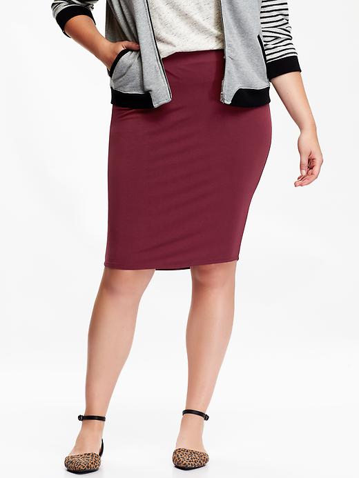 View large product image 1 of 2. Women'S Plus Knit Pencil Skirts