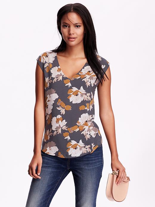 View large product image 1 of 1. Sleeveless V-Neck Top
