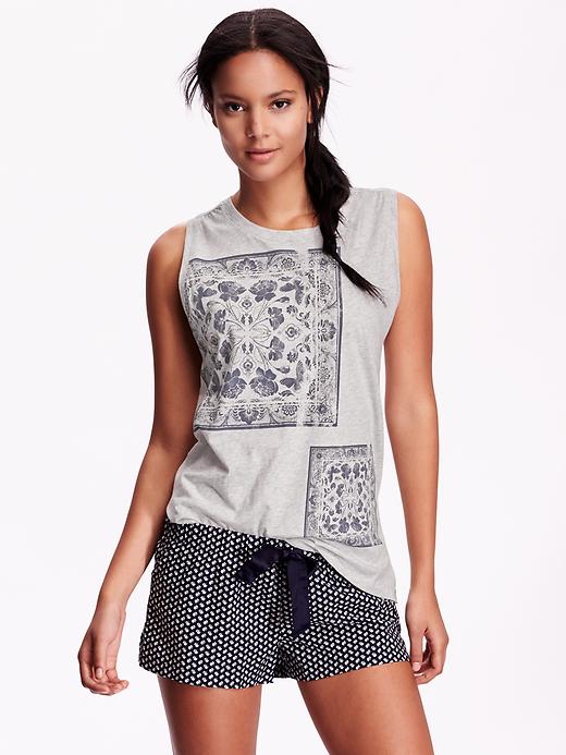 View large product image 1 of 2. Lounge Graphic-Sleeveless Tee