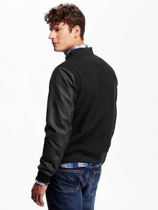 View large product image 2 of 2. Men's Wool-Blend Varsity Jacket