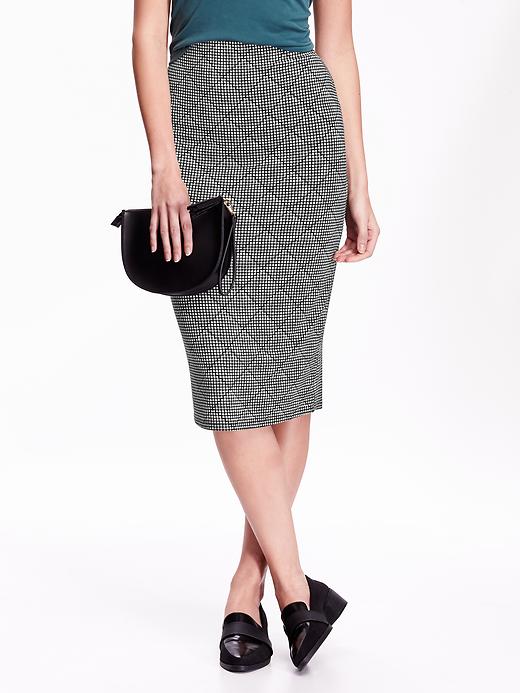 View large product image 1 of 2. Patterned Midi Pencil Skirt